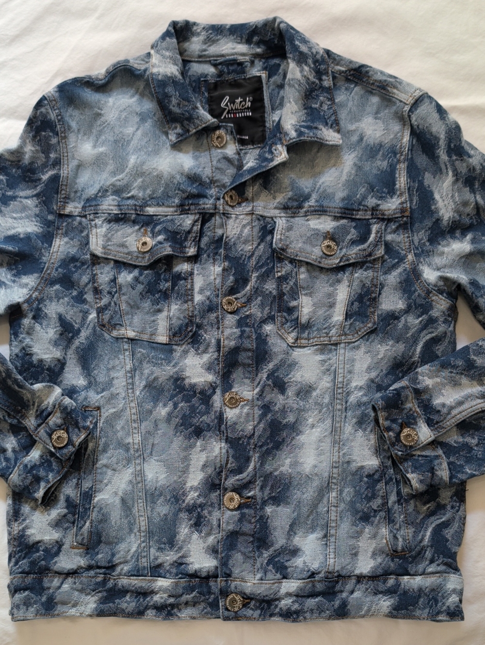 Switch Remarkable XL Denim Jacket Mingled Blues Casual Retro Streetwear
